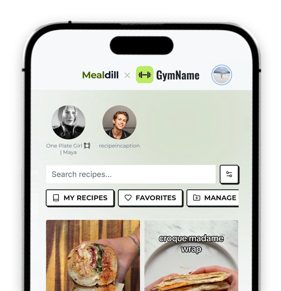Mealdilli äpp, mille päises on partnerklubi logo Mealdilli sõnamärgi kõrval